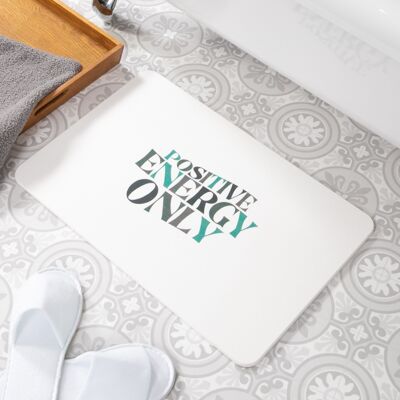 Positive Energy Only White Stone Non Slip Bath Mat