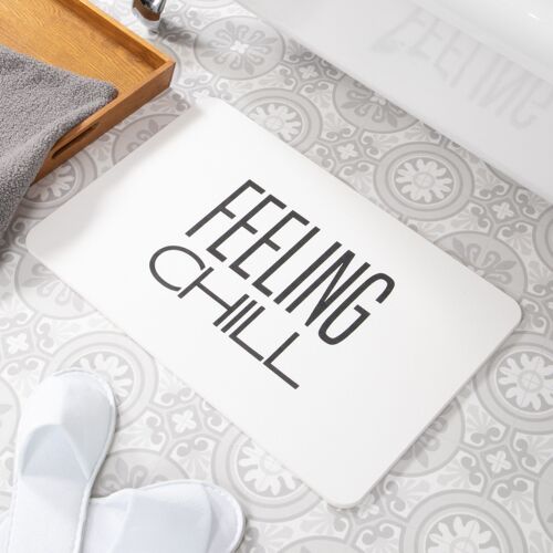 Feeling Chill White Stone Non Slip Bath Mat