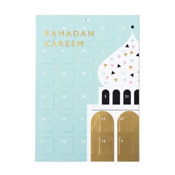 Calendrier papier du compte à rebours des enfants de la mosquée "Ramadan Kareem" pour l'Aïd 3