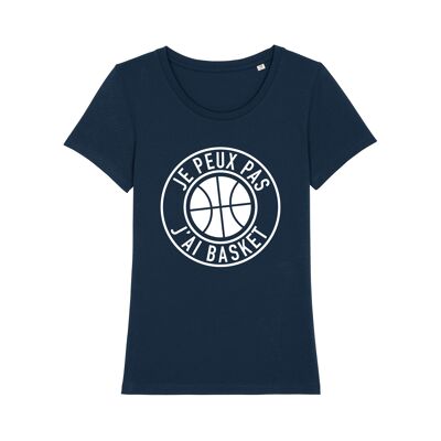 TSHIRT NAVY JE CAN CAN NOT J'AI BASKET femme
