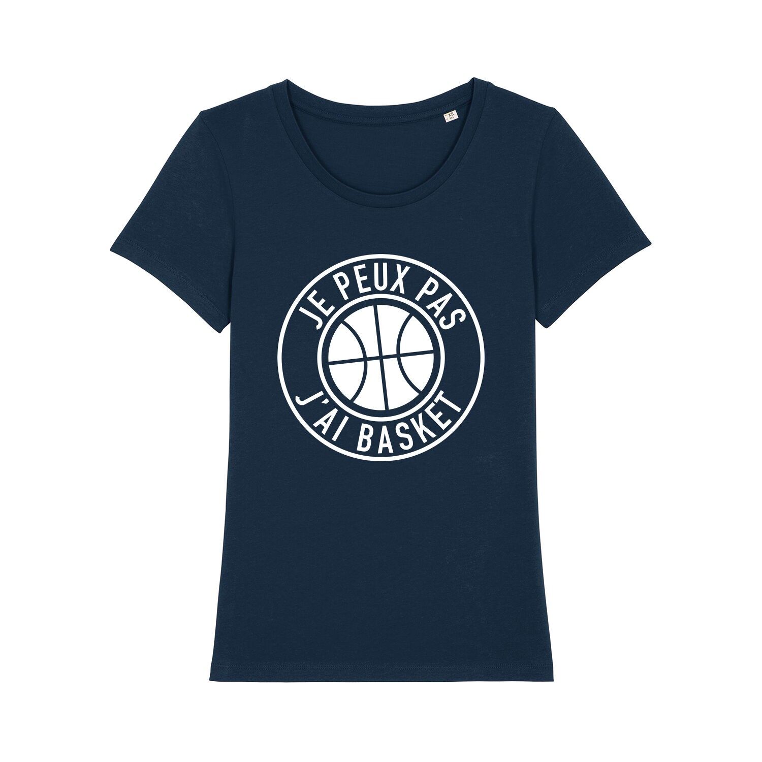 TSHIRT BLU I CAN'T I HAVE BASKET donna