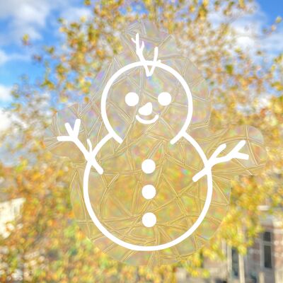 Snowman Suncatcher Sticker // Winter | Rainbow Maker Decal