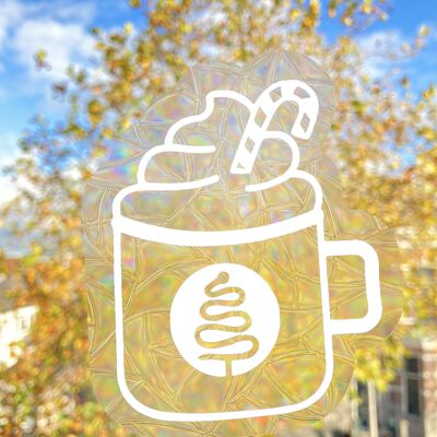 Hot Cocoa Suncatcher Sticker // Winter | Rainbow Maker Decal