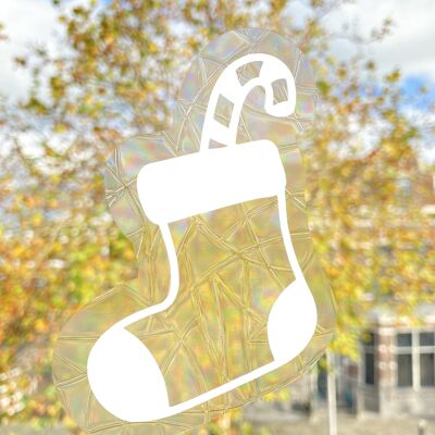 Christmas Stocking Suncatcher Sticker // Christmas | Rainbow Maker Decal