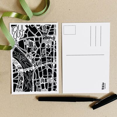 Postal - TOULOUSE - Mapa de la ciudad