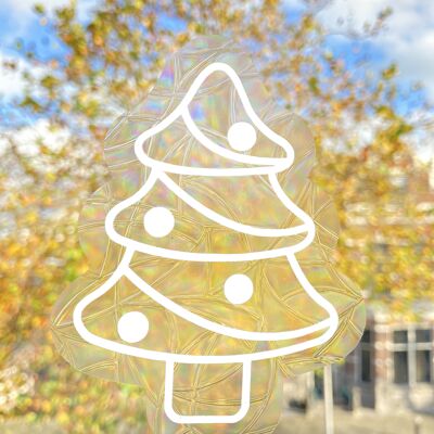 Christmas Tree Suncatcher Sticker // Christmas | Rainbow Maker Decal