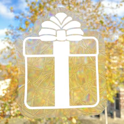 Christmas Present Suncatcher Sticker // Christmas | Rainbow Maker Decal