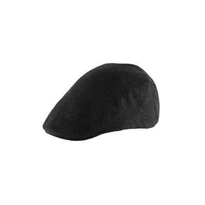 Men's black flat cap - baker boy cap