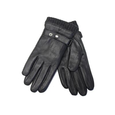 Gants en cuir pour hommes avec boucle et doublure