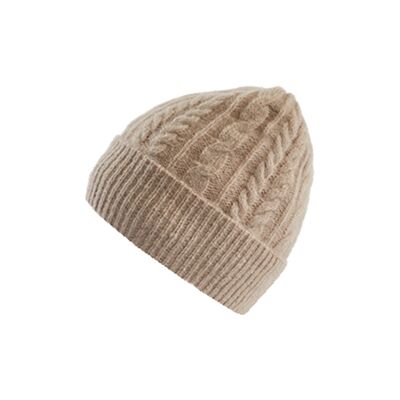 Beige hat for women with a great pattern