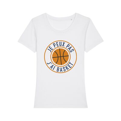 TSHIRT BLANC JE PEUX PAS J'AI BASKET femme