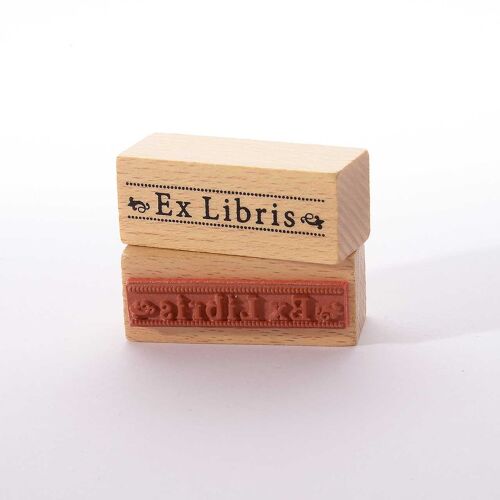 Motivstempel Titel: Ex Libris mit Pünktchenlinie