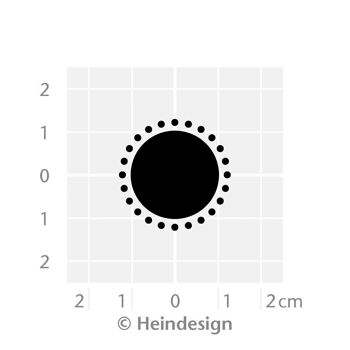 Tampon à motif Titre : Cercle avec points à l'extérieur 2