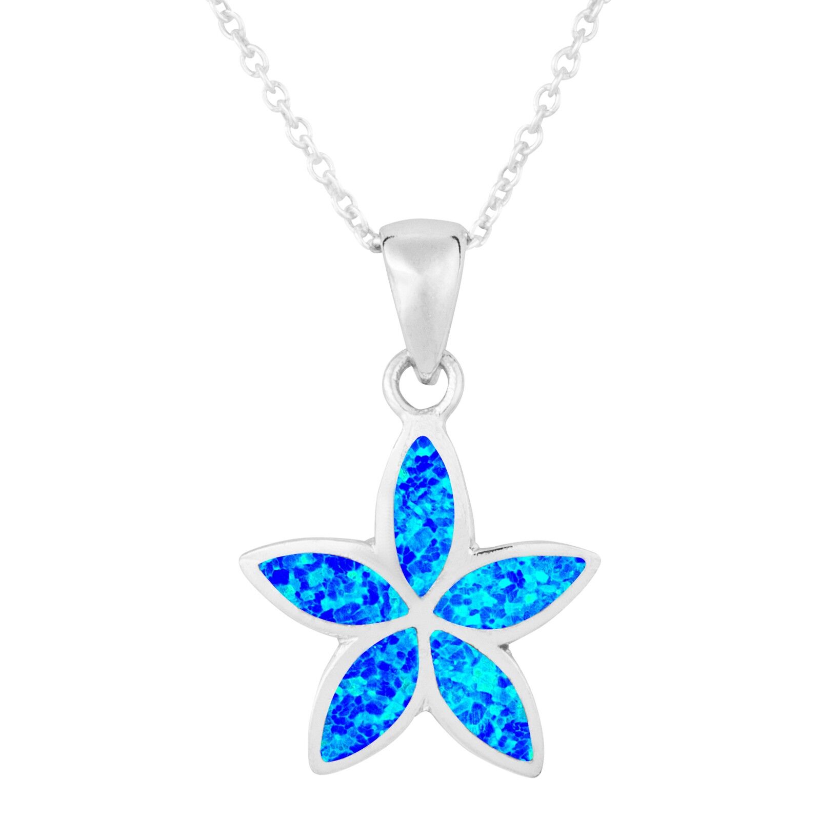 Bellissima collana margherita in opale blu