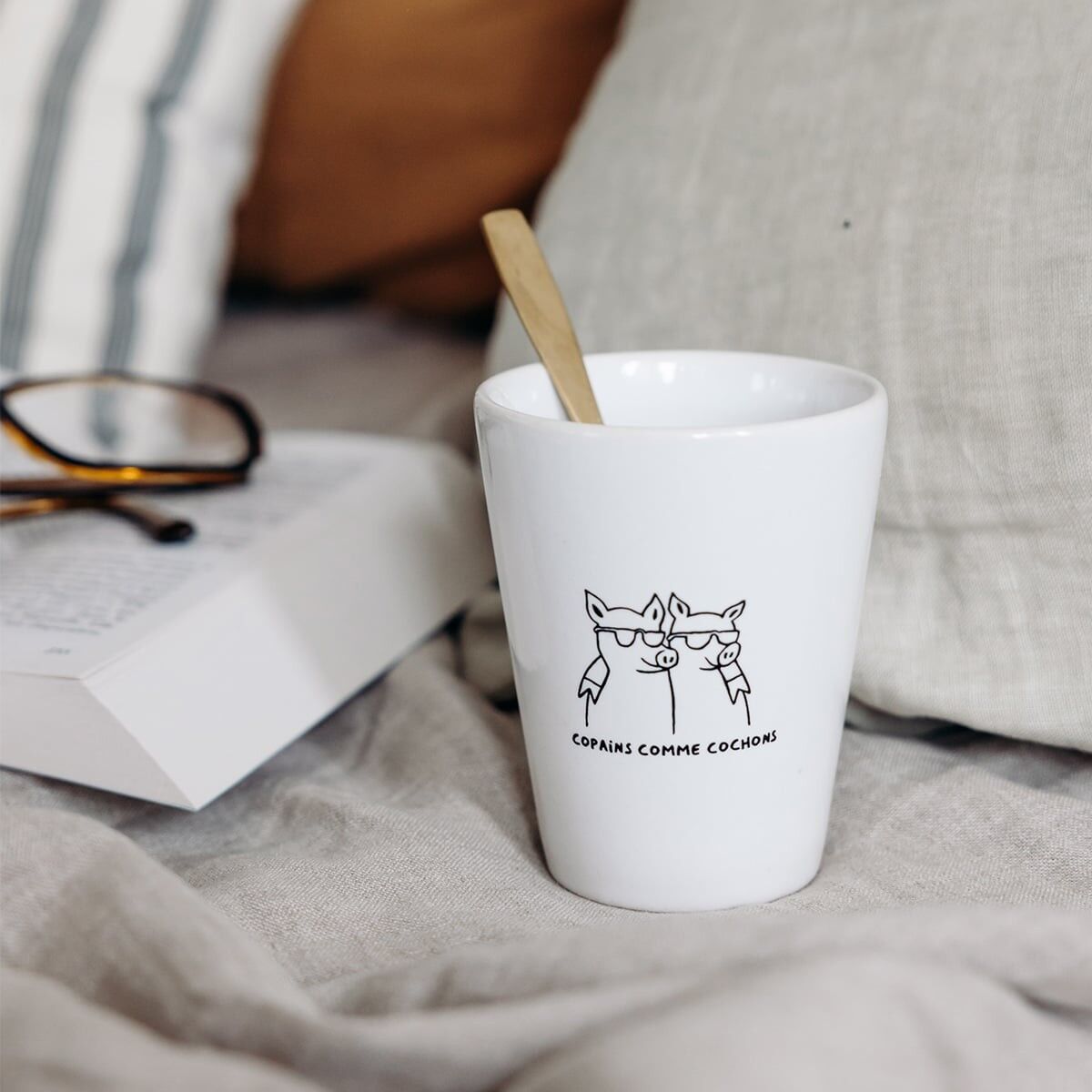 Tazza con espressione francese - Amici come maiali