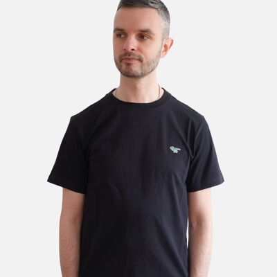 T-shirt uomo Saurus – Dinosauro – 50% cotone riciclato 50% cotone organico – nero