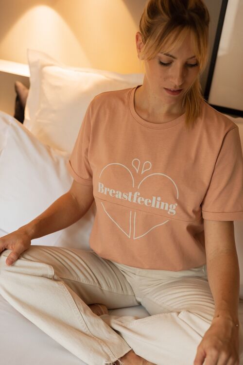T-shirt d’allaitement Breastfeeling Biscuit en coton biologique