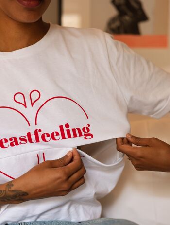 T-shirt d’allaitement Breastfeeling Blanc en coton biologique 2