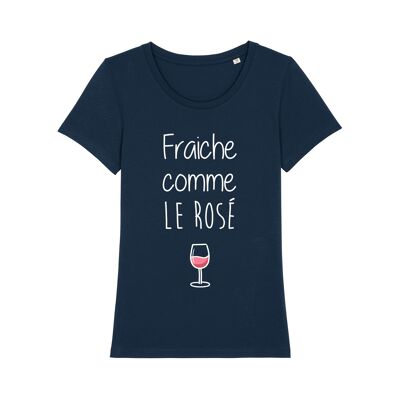 TSHIRT NAVY FRISCH WIE DIE ROSE Frau