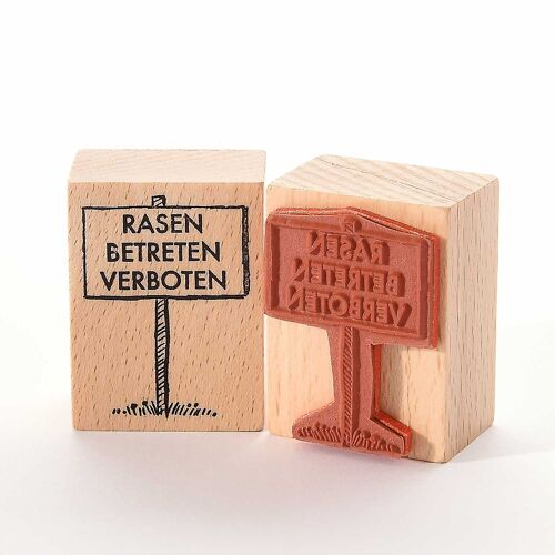 Motivstempel Titel: Rasen betreten 