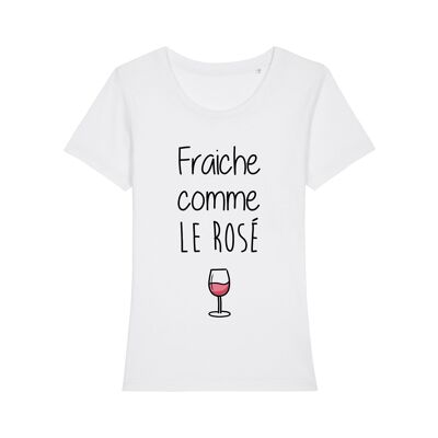 TSHIRT BLANC FRAÎCHE COMME LE ROSÉ femme