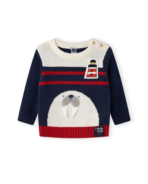 Jersey tricot de niño color azul y rojo de la colección fishing club - 11339695