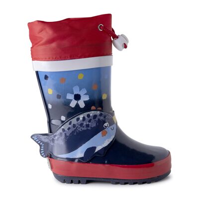 Botas de agua de niña color azul y rojo de la colección fishing club - 11339713