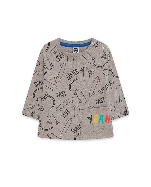 Camiseta punto de niño color gris y negro de la colección connect - 11339657