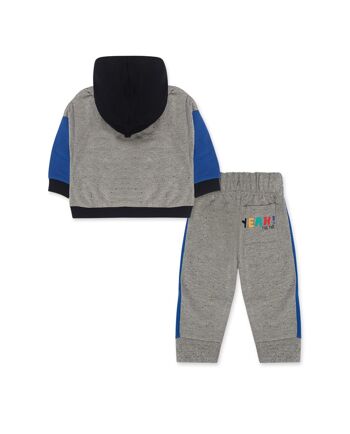 Sweat et pantalon molleton gris et bleu pour garçon de la collection connect - 11339656 2