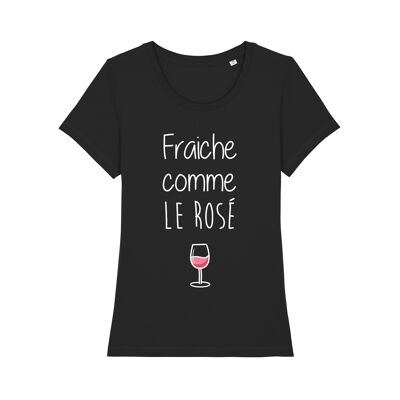 CAMISETA NEGRA FRESCA COMO LA ROSA mujer