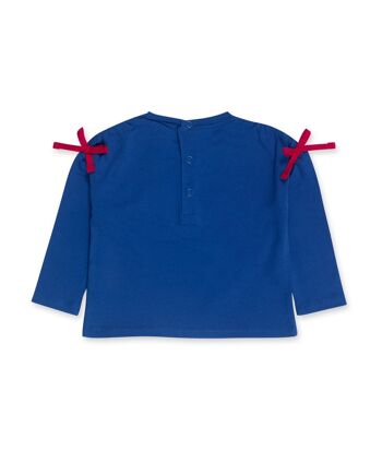 T-shirt en maille bleu et rose pour fille de la collection connect - 11339667 2