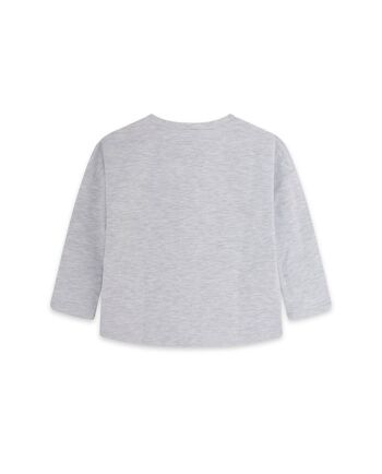 T-shirt en maille gris et noir pour fille de la collection connect - 11339664 2