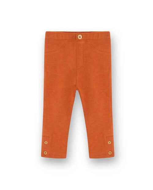 Legging felpa de niña color naranja de la colección natural grown - 11339625