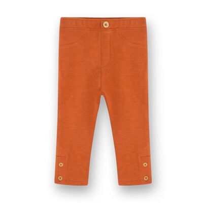 Legging felpa de niña color naranja de la colección natural grown - 11339625