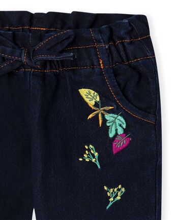 Pantalon denim bleu et orange pour fille de la collection natural grow - 11339615 3