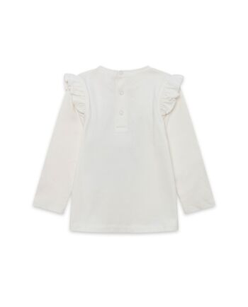 T-shirt en maille blanc et orange pour fille de la collection natural grow - 11339612 2