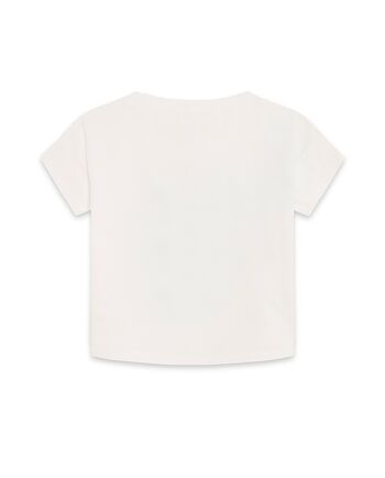 T-shirt en maille beige et bleu pour fille de la collection crafted - 11339579 2