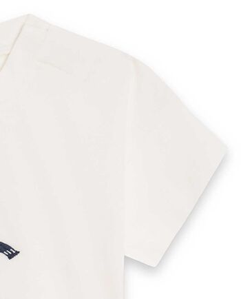 T-shirt en maille beige et bleu pour fille de la collection crafted - 11339579 4