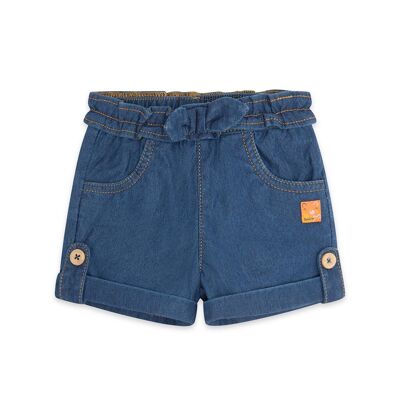 Short denim de niña color azul y naranja de la colección crafted - 11339578