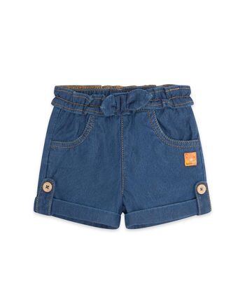Short en jean bleu et orange pour fille de la collection crafted - 11339578 1