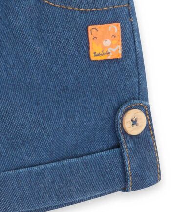 Short en jean bleu et orange pour fille de la collection crafted - 11339578 4