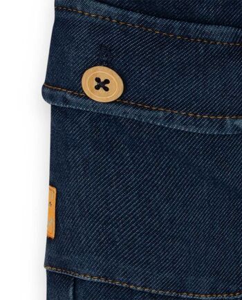 Pantalon denim bleu et orange pour fille de la collection crafted - 11339571 4