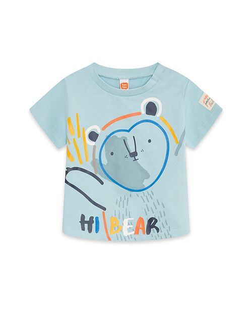 Camiseta punto de niño color azul y naranja de la colección crafted - 11339566
