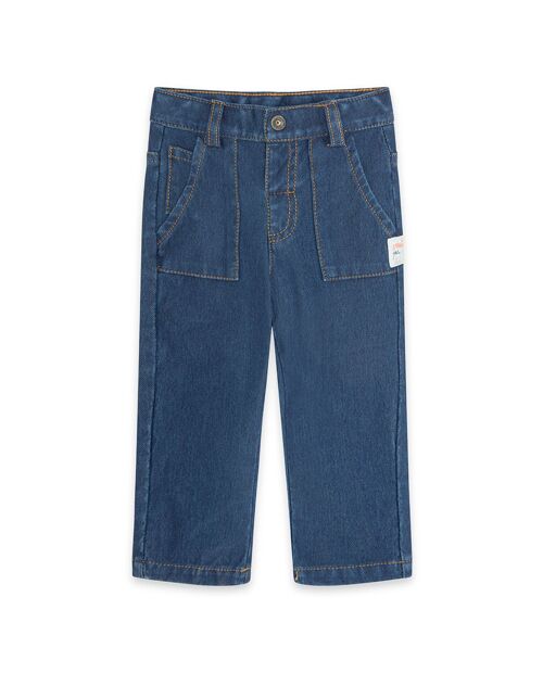 Pantalón denim de niño color azul y naranja de la colección crafted - 11339563