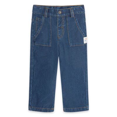 Pantalón denim de niño color azul y naranja de la colección crafted - 11339563