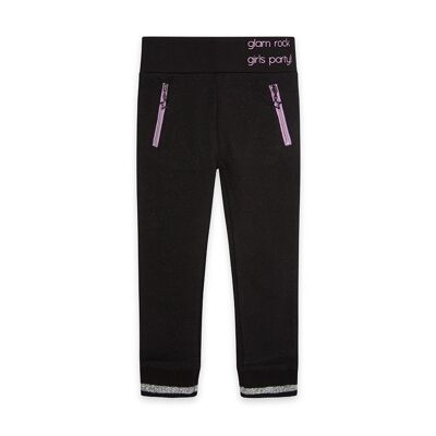 Jogginghose aus schwarzem Plüsch für Mädchen aus der Glam-Rock-Kollektion - 11339492