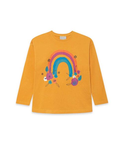 Camiseta punto de niña color naranja y rosa de la colección winter flowers - 11339529