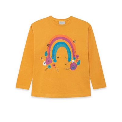Camiseta punto de niña color naranja y rosa de la colección winter flowers - 11339529