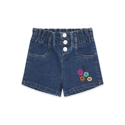 Jeansshorts in Blau und Rosa für Mädchen aus der Winterblumenkollektion - 11339518