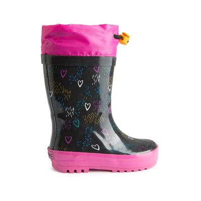 Stivali da pioggia da bambina marroni e rosa della collezione fiori d'inverno - 11339511